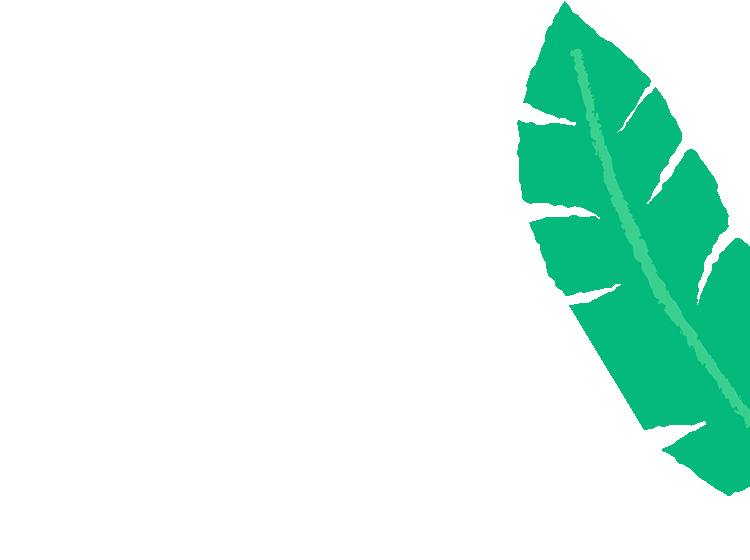 A cartoon banana leaf with textured edges